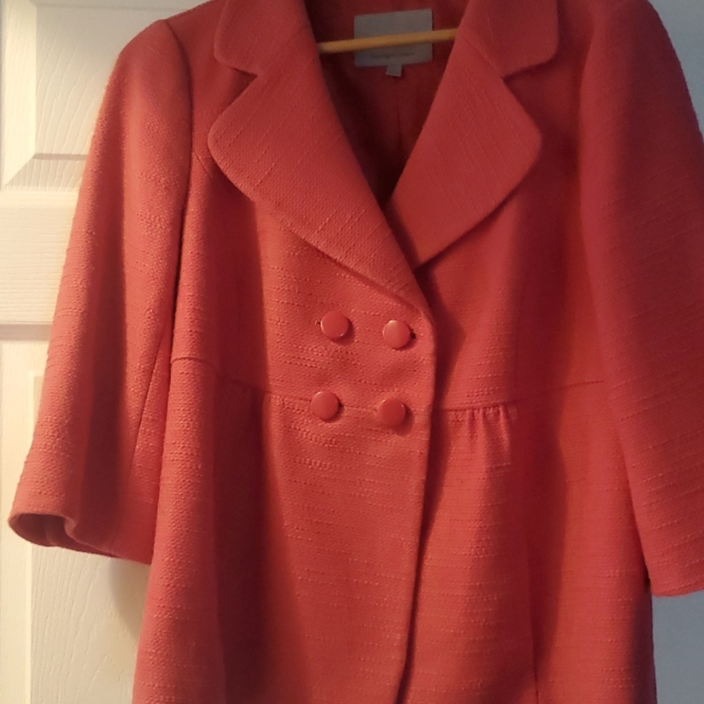 Classiques Entier 3/4 sleeve tweed blazer Rasberry size Large